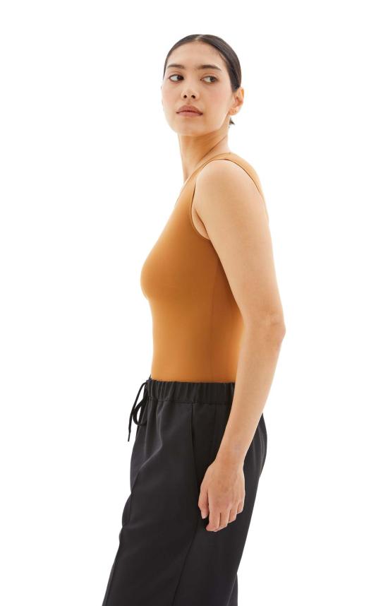  마르지엘라 바디수트 티셔츠 메종  클래식 저지 바디수트 카라멜 - MAISON MARGIELA