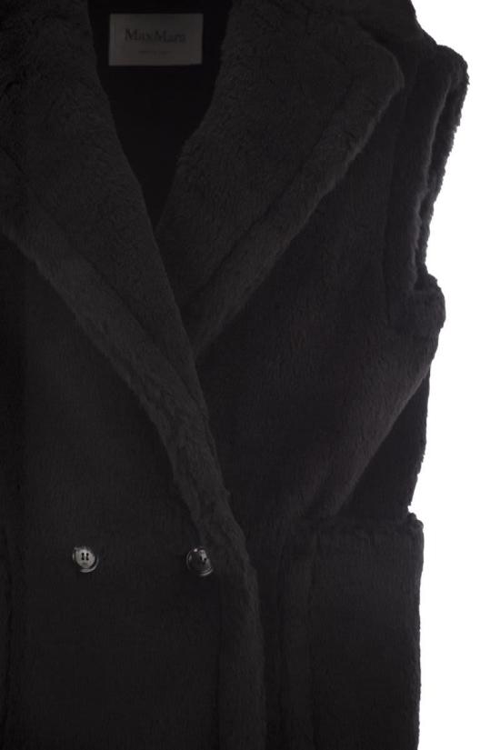 25FW 막스마라 테디 알파카 울 더블브레스트 베스트  2521276253600 008 Black - MAX MARA