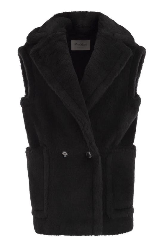 25FW 막스마라 테디 알파카 울 더블브레스트 베스트  2521276253600 008 Black
