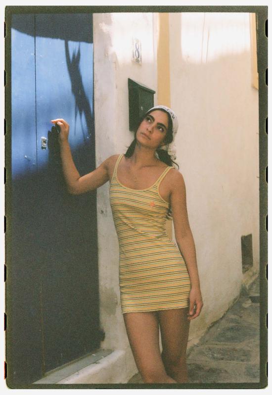  Ciao Ciao Vacation 숏 원피스 Ciao Ciao 베케이션 레몬 스트라이퍼 미니 드레스 - OTHER BRANDS