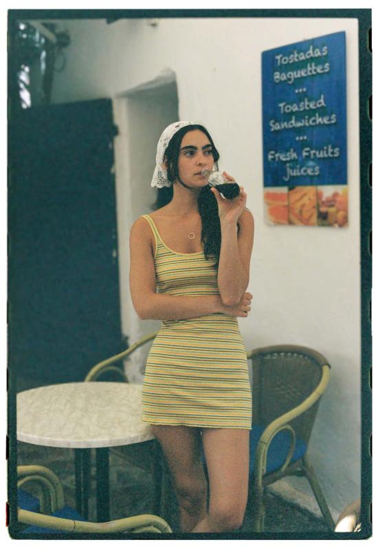  Ciao Ciao Vacation 숏 원피스 Ciao Ciao 베케이션 레몬 스트라이퍼 미니 드레스