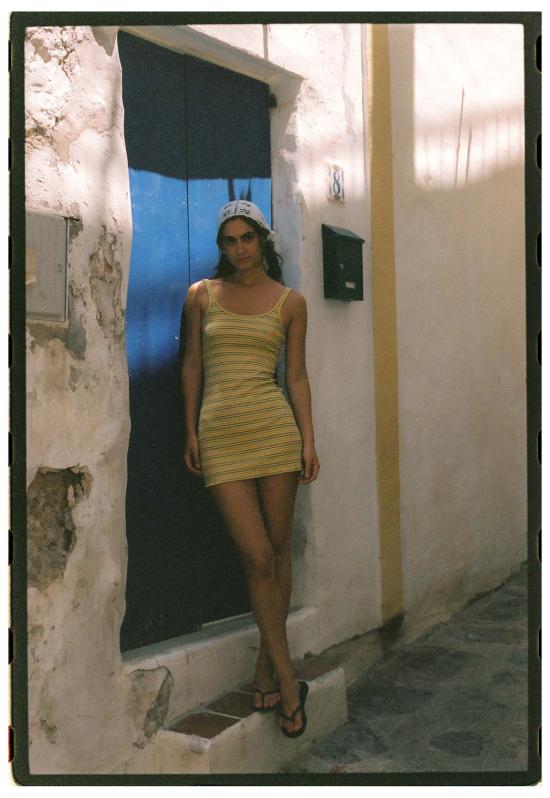  Ciao Ciao Vacation 숏 원피스 Ciao Ciao 베케이션 레몬 스트라이퍼 미니 드레스 - OTHER BRANDS