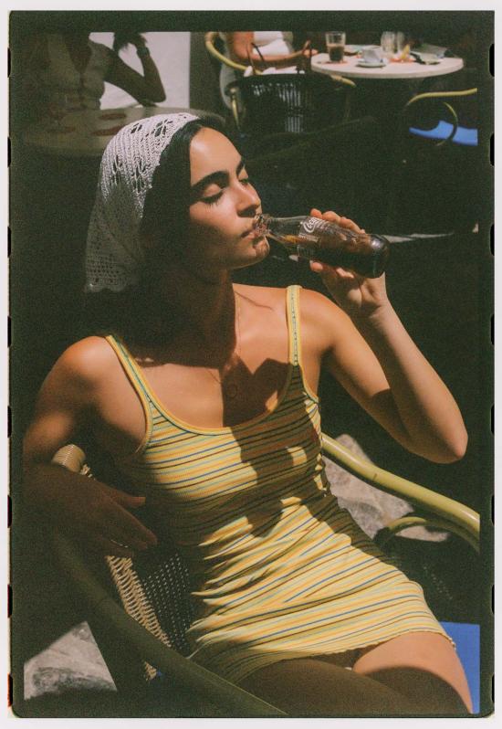  Ciao Ciao Vacation 숏 원피스 Ciao Ciao 베케이션 레몬 스트라이퍼 미니 드레스 - OTHER BRANDS