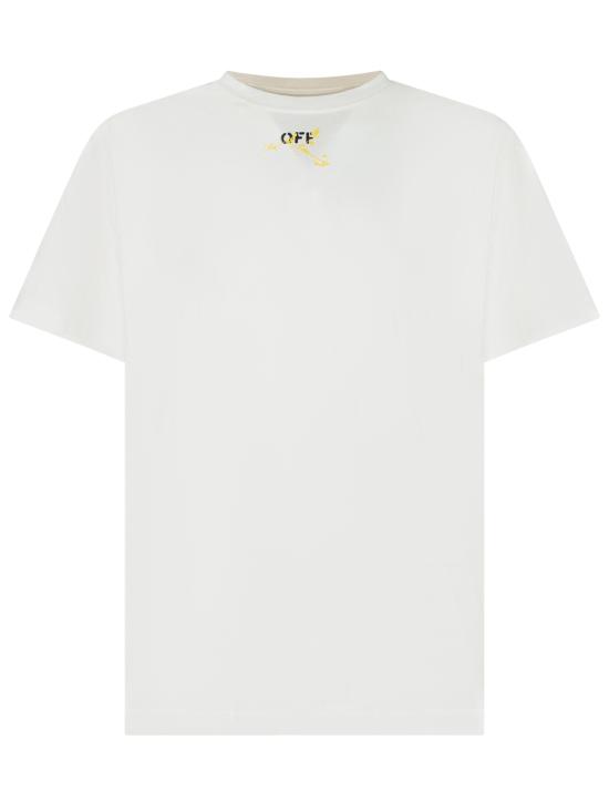 25FW [키즈] 오프화이트 티셔츠 OBAA002F25JER00A 0118 WHITE YELLOW