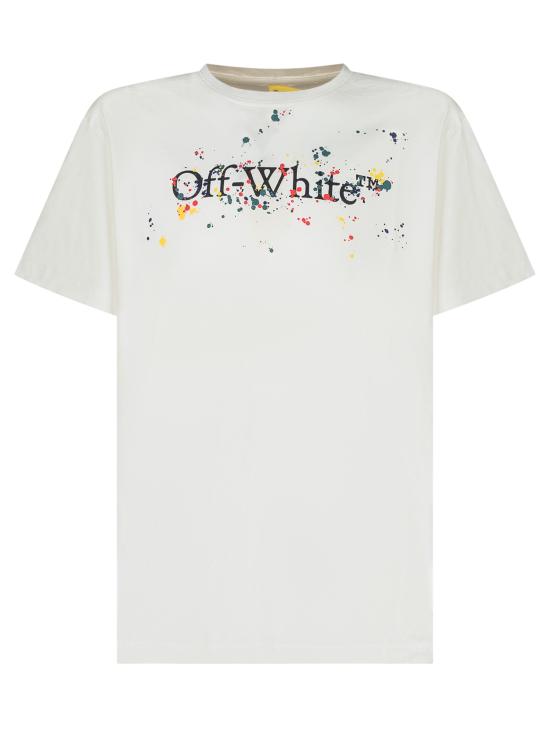 25FW [키즈] 오프화이트 티셔츠 OBAA002F25JER005 0110 WHITE BLACK