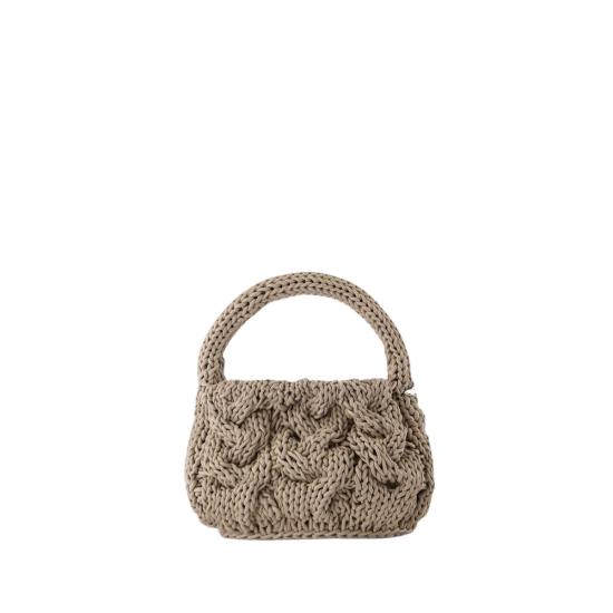 25SS JW앤더슨 숄더백 스몰 케이블 니트 크로스바디 - 가죽 - 그레이