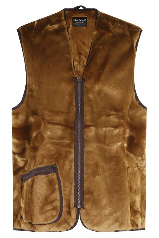 25FW 바버 웜 파일 웨이스트코트 집 인 라이너 MLI0004 097 Brown