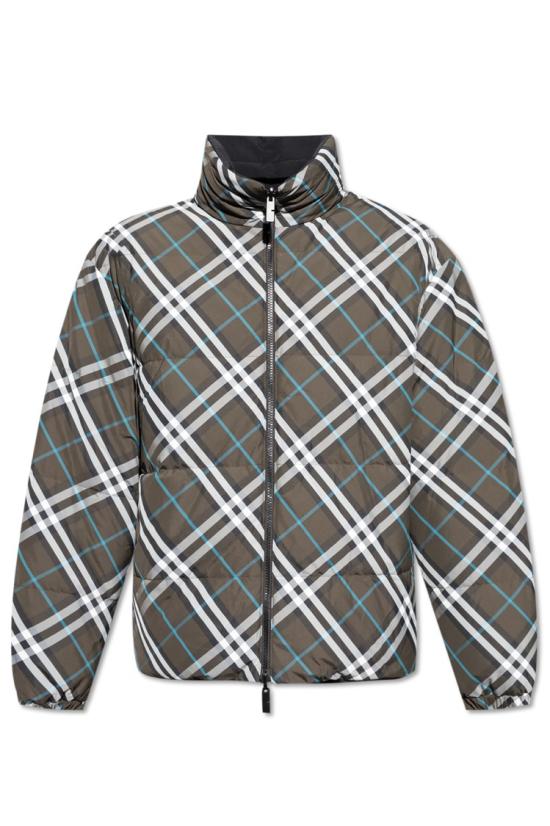 25SS 버버리 리버시블 체크 하이넥 나일론 패딩 8094937 C1213 SNUG IP CHECK Grey