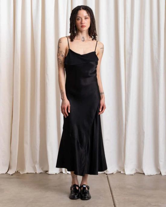  알리 골든 롱 원피스 비대칭 탱크 드레스