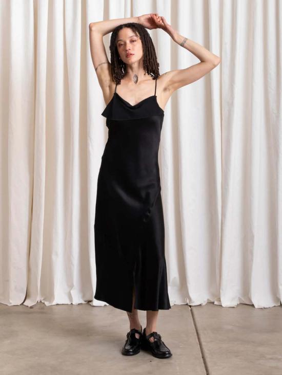  알리 골든 롱 원피스 비대칭 탱크 드레스 - ALI GOLDEN