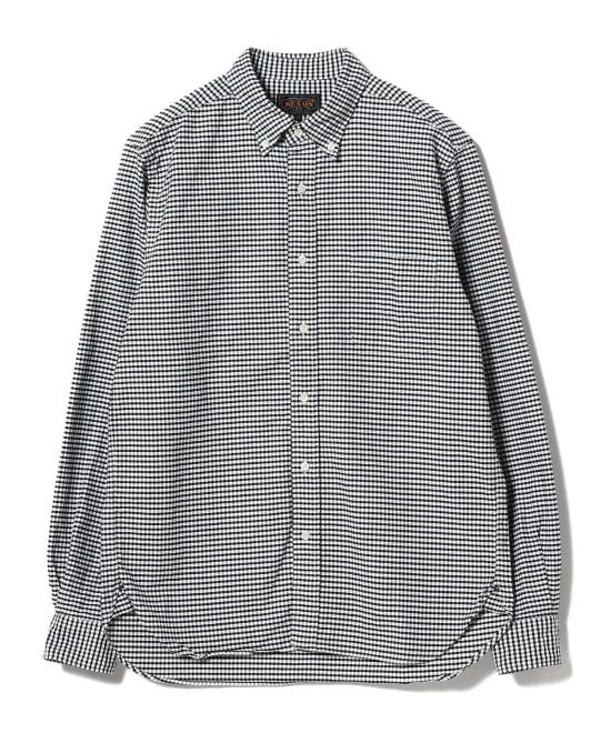  빔스 긴팔 셔츠 플러스 B.D. 깅엄 체크 옥스포드