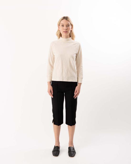  엘리엇 로렌 크롭 팬츠 사이드 슬릿 카프리 팬츠 블랙 - ELLIOTT LAUREN