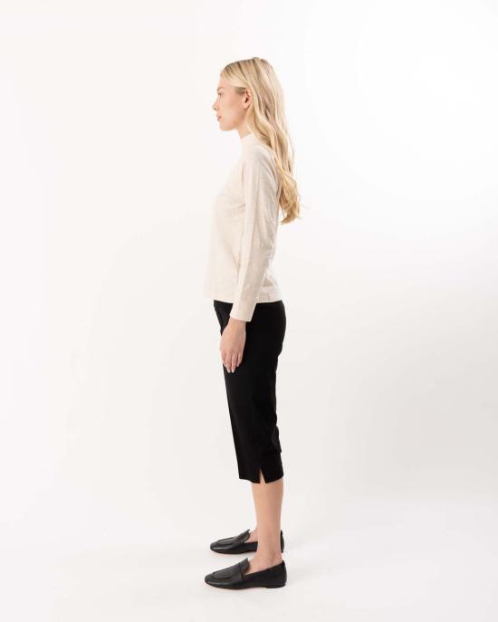  엘리엇 로렌 크롭 팬츠 사이드 슬릿 카프리 팬츠 블랙 - ELLIOTT LAUREN