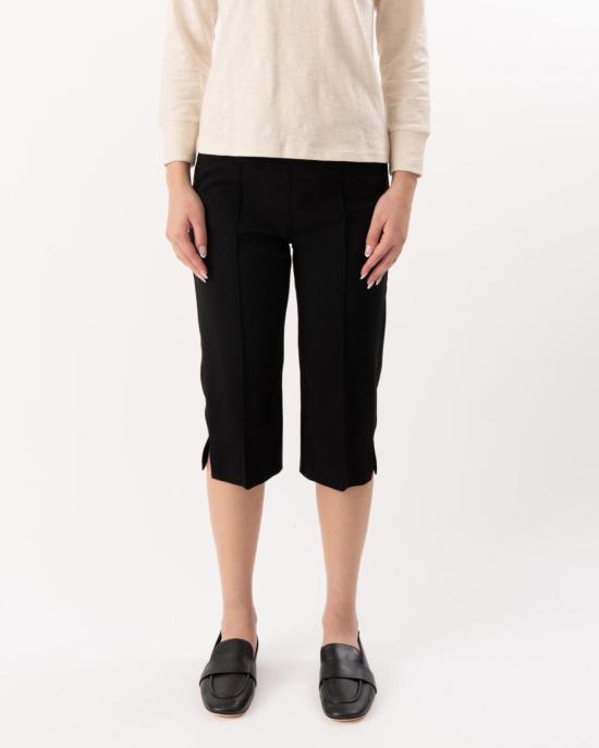  엘리엇 로렌 크롭 팬츠 사이드 슬릿 카프리 팬츠 블랙