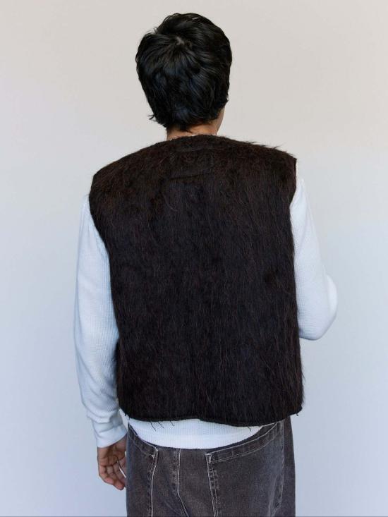  카미엘 포트젠스 베스트 카미엘 포겐스 브라운 헤어리 울 스퀘어 지퍼 - CAMIEL FORTGENS