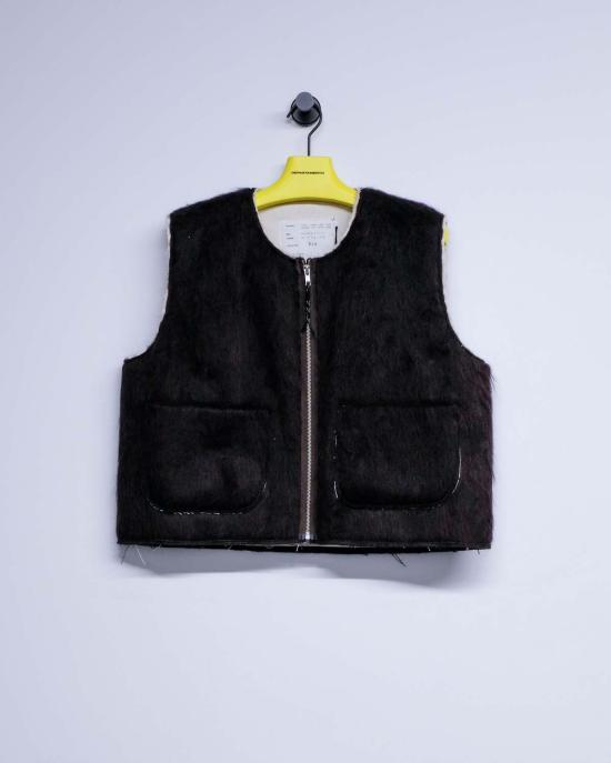  카미엘 포트젠스 베스트 카미엘 포겐스 브라운 헤어리 울 스퀘어 지퍼 - CAMIEL FORTGENS