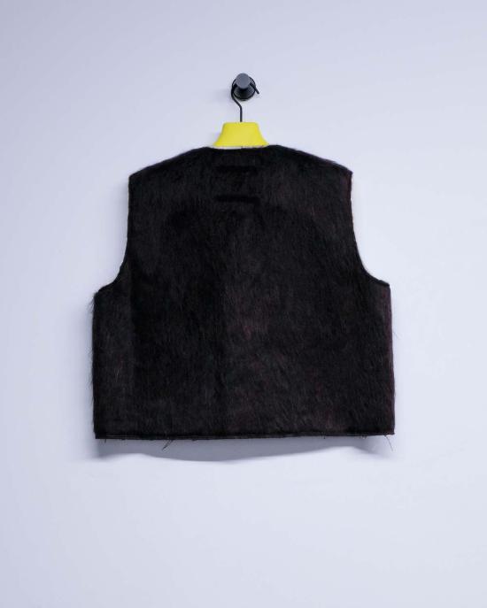  카미엘 포트젠스 베스트 카미엘 포겐스 브라운 헤어리 울 스퀘어 지퍼 - CAMIEL FORTGENS