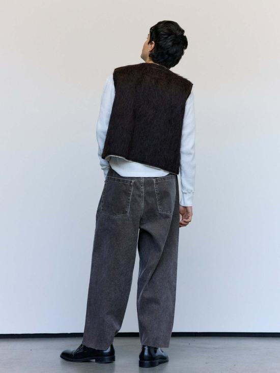  카미엘 포트젠스 베스트 카미엘 포겐스 브라운 헤어리 울 스퀘어 지퍼 - CAMIEL FORTGENS