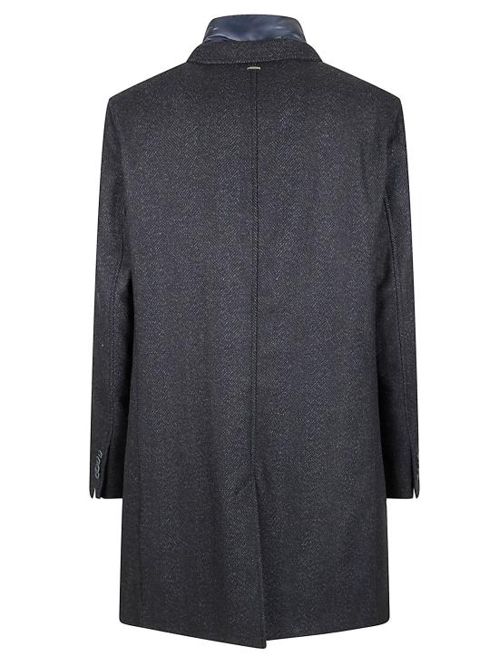 25FW 에르노 헤링본 싱글 브레스티드 코트 CA000216U 33457R 9200 BLU NAVY BLUE - HERNO