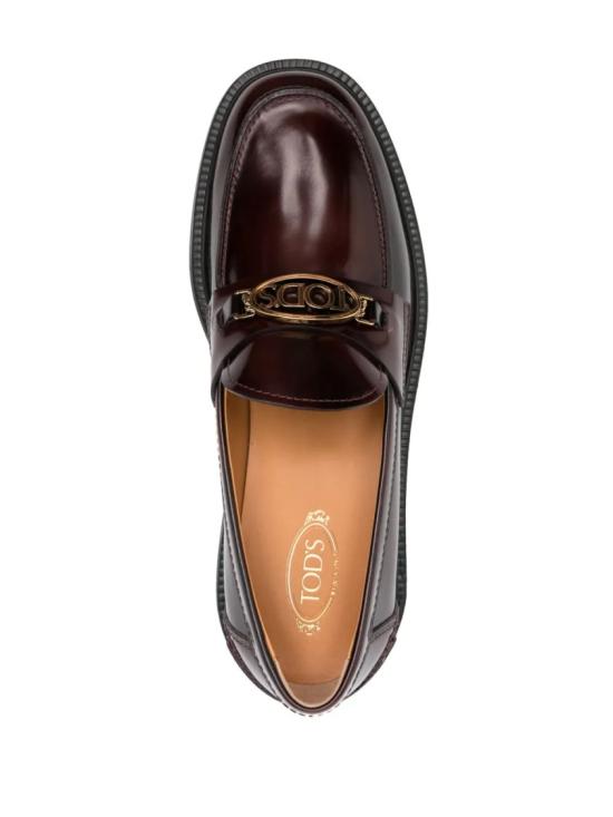 25FW 토즈 메탈 로고 페니 로퍼 XXW20L0IM70SHAR810 Black - TODS