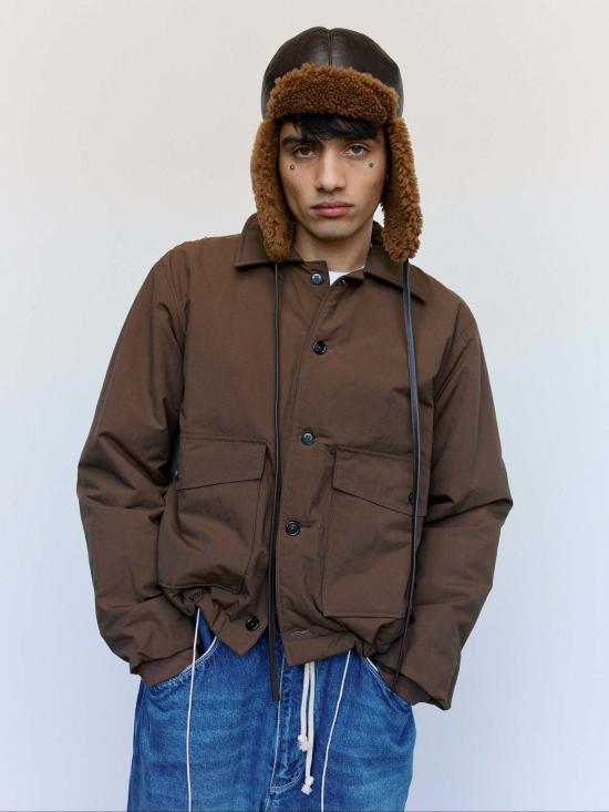  카미엘 포트젠스 자켓 카미엘 포르트겐스 브라운 나일론 퍼프 심플 재킷