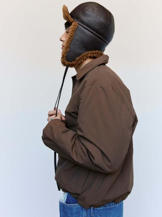  카미엘 포트젠스 자켓 카미엘 포르트겐스 브라운 나일론 퍼프 심플 재킷 - CAMIEL FORTGENS