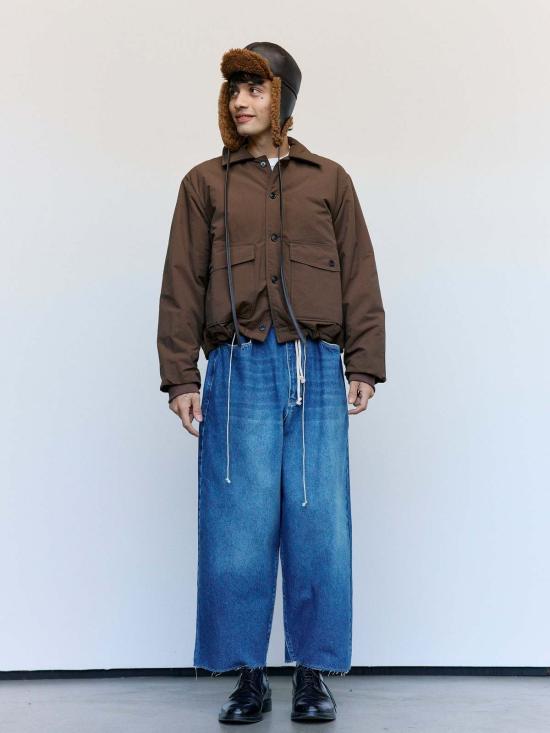  카미엘 포트젠스 자켓 카미엘 포르트겐스 브라운 나일론 퍼프 심플 재킷 - CAMIEL FORTGENS