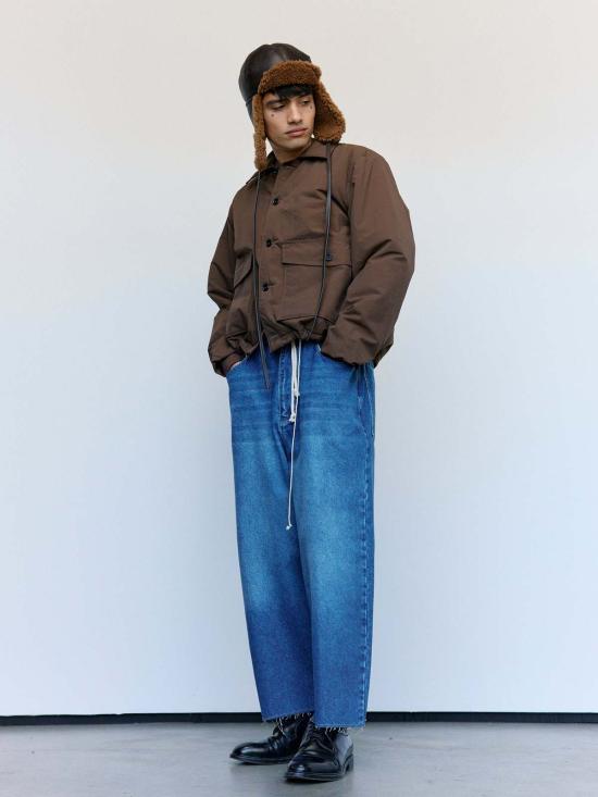  카미엘 포트젠스 자켓 카미엘 포르트겐스 브라운 나일론 퍼프 심플 재킷 - CAMIEL FORTGENS