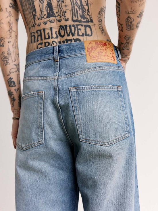  마리아노 데님 팬츠 Magliano 스카이 아이스 코튼 플랫톤 데님 진 - MAGLIANO