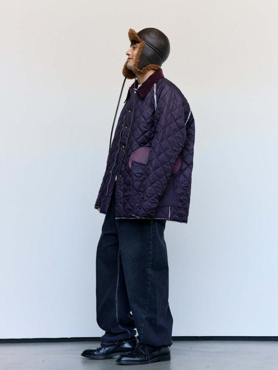  카미엘 포트젠스 봄버 자켓 카미엘 포르겐스 퍼플 나일론 퀼팅 헌팅 재킷 - CAMIEL FORTGENS