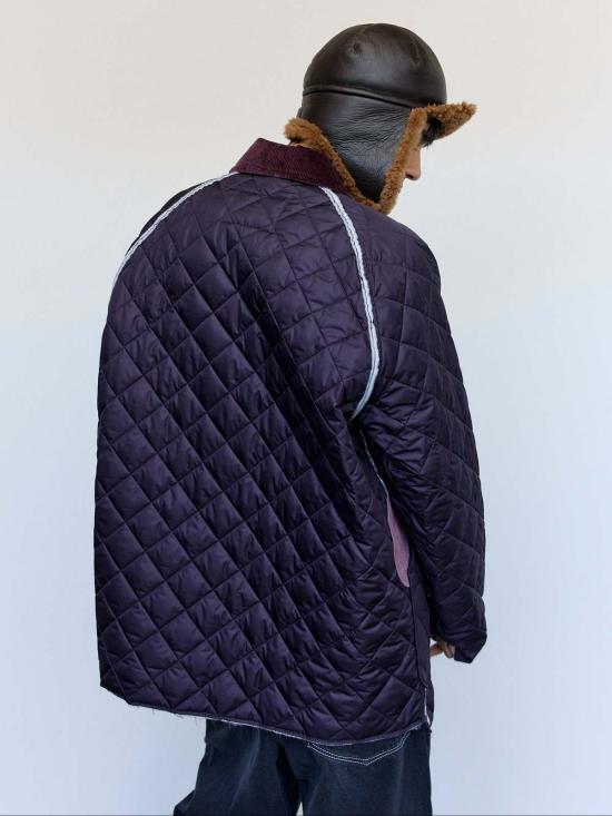  카미엘 포트젠스 봄버 자켓 카미엘 포르겐스 퍼플 나일론 퀼팅 헌팅 재킷 - CAMIEL FORTGENS