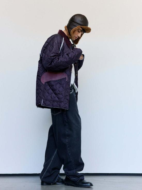  카미엘 포트젠스 봄버 자켓 카미엘 포르겐스 퍼플 나일론 퀼팅 헌팅 재킷 - CAMIEL FORTGENS