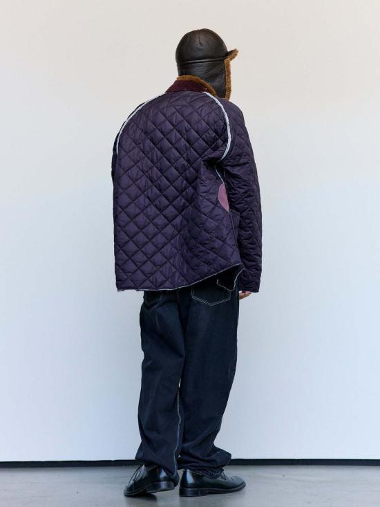  카미엘 포트젠스 봄버 자켓 카미엘 포르겐스 퍼플 나일론 퀼팅 헌팅 재킷 - CAMIEL FORTGENS