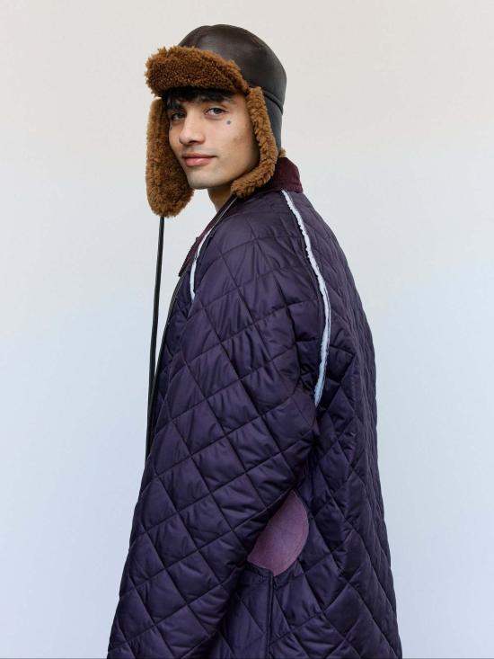  카미엘 포트젠스 봄버 자켓 카미엘 포르겐스 퍼플 나일론 퀼팅 헌팅 재킷 - CAMIEL FORTGENS