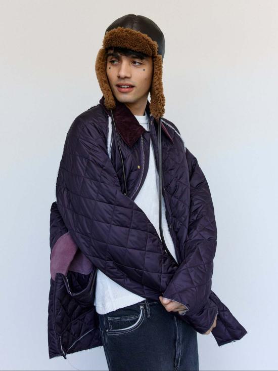  카미엘 포트젠스 봄버 자켓 카미엘 포르겐스 퍼플 나일론 퀼팅 헌팅 재킷 - CAMIEL FORTGENS