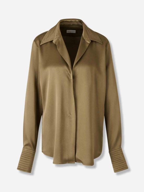 25FW 드리스 반 노튼 블라우스 252 010776 2070 606KHAKI GREEN