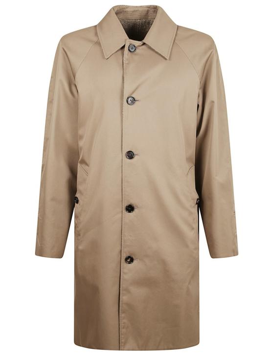 25FW 버버리 롱 헤링본 울 듀얼 카 코트 8117693 A3324 Neutrals