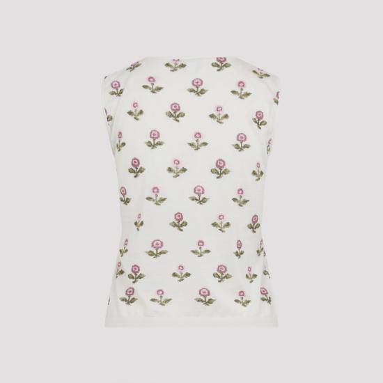 25FW 지암바티스타 발리 민소매 티셔츠 25FWSVCM022B 03CAS White - GIAMBATTISTA VALLI