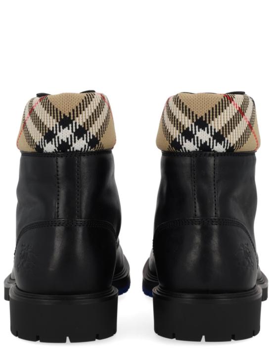  버버리 레더 로그 컴뱃 부츠 8115599 A1189 Black - BURBERRY