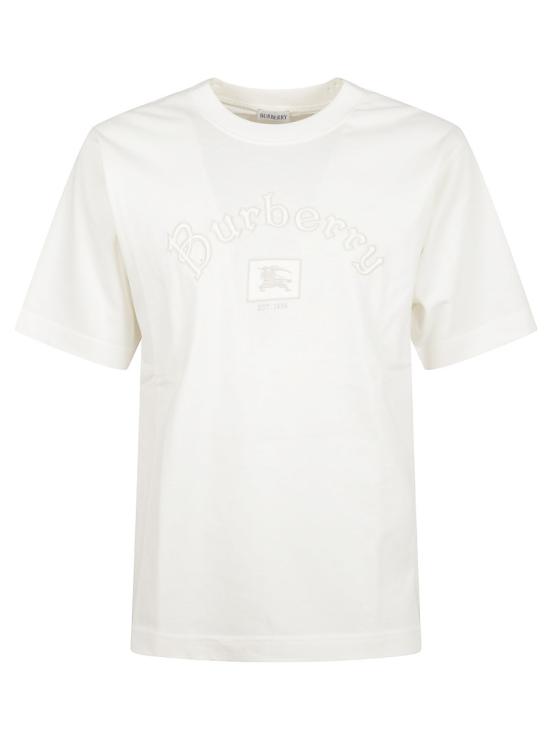 25FW 버버리 고딕 로고 코튼 티셔츠 8116063 B7078 White