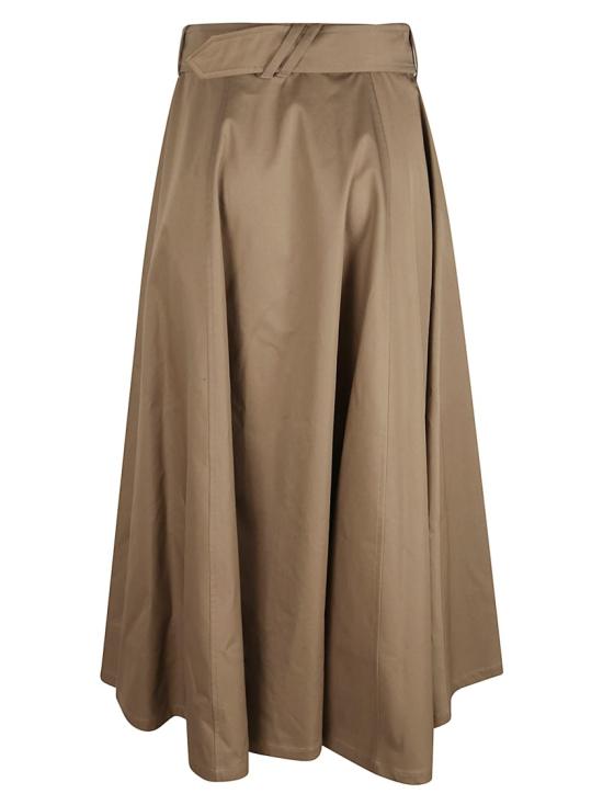 25FW 버버리 개버딘 트렌치 미디 스커트 8113541 A3324 Brown - BURBERRY