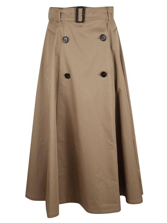 25FW 버버리 개버딘 트렌치 미디 스커트 8113541 A3324 Brown