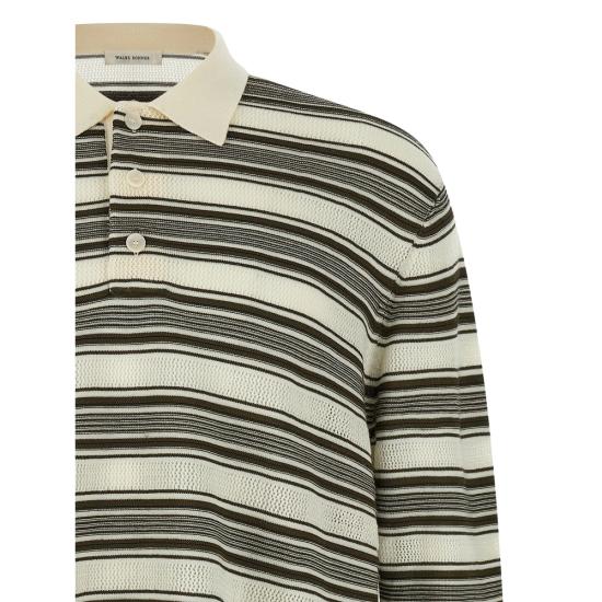 25FW 웨일즈보너 폴로 티셔츠 MA25KN39 WO08 IVKHA NEUTRALS BLACK - WALES BONNER