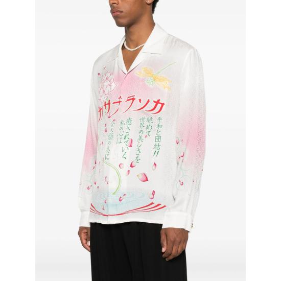 25FW 카사블랑카 긴팔 셔츠 SH 006 05 LOFLO WHITE PINK - CASABLANCA