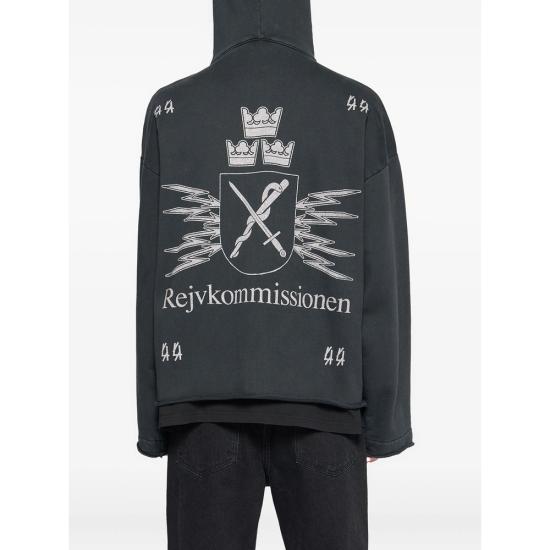 25FW 44레이블 후드 티셔츠 B0030610 FA679 P685 BLACK - 44 LABEL