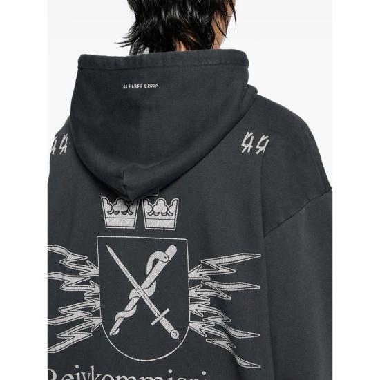 25FW 44레이블 후드 티셔츠 B0030610 FA679 P685 BLACK - 44 LABEL