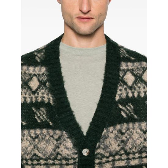25FW 데일리 페이퍼 가디건 2521126 PATTERN MULTI GREEN NEUTRALS - DAILY PAPER