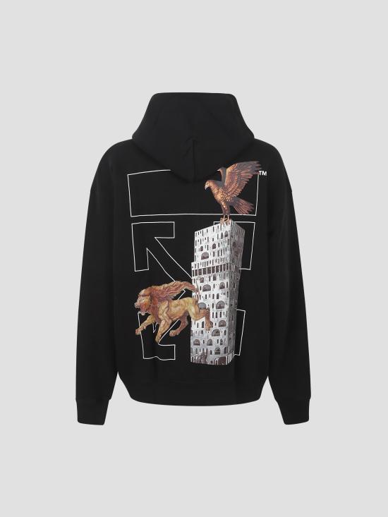 25FW 오프화이트 긴팔 티셔츠 OMBB085F25FLE002 1001 BLACK WHITE - OFF WHITE