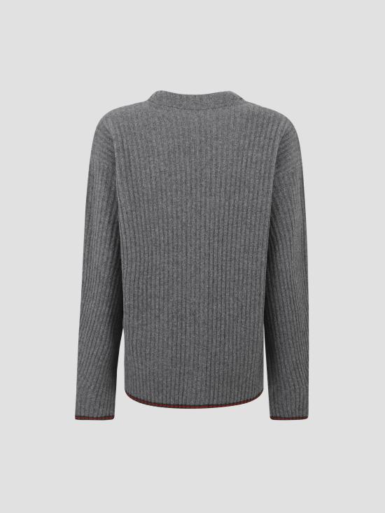 25FW 구찌 리브 펠터드 월 가디건 835979XKEX6 1073 DUSTY DRK GREY - GUCCI