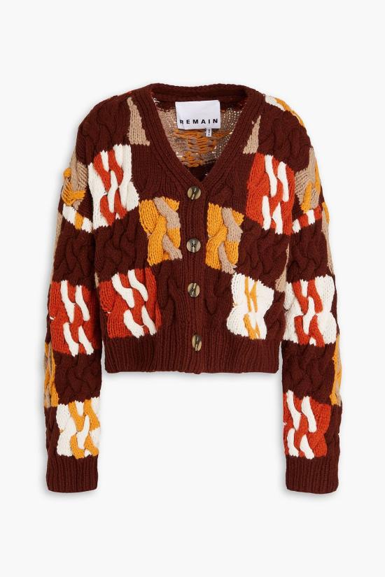  리메인 비르게 크리스텐센 가디건 REMW3FRCD004MT RUM RAISIN COMB DOM